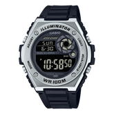 Casio,Men's Watch Digital, Black Dial Black Resin Band, MWD-100H-1BVDF